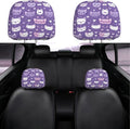 Purple Kawaii Cat Car Headrest Covers – 2 Pack Universal Fit Car Headrest Covers HIP 1