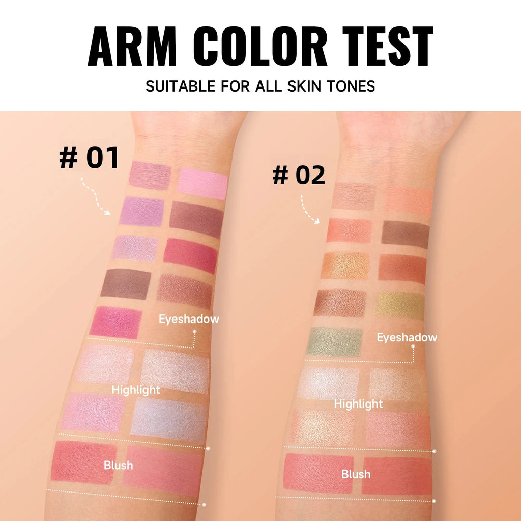 Handaiyan 3-in-1 Eyeshadow Blush & Highlighter Palette Eyeshadow Palette HIP