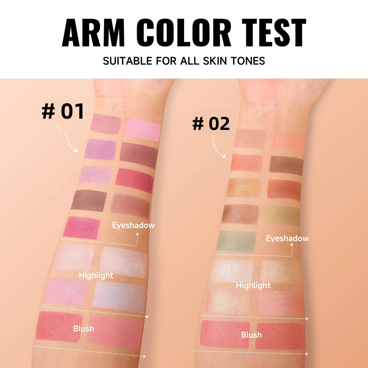 Handaiyan 3-in-1 Eyeshadow Blush & Highlighter Palette Eyeshadow Palette HIP