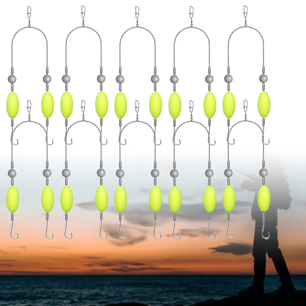 10-Pc Double Reverse Carp Fishing Hook Off-Bottom Rig Set Fishing Hook Rig Set HIP 10Pcs No.12