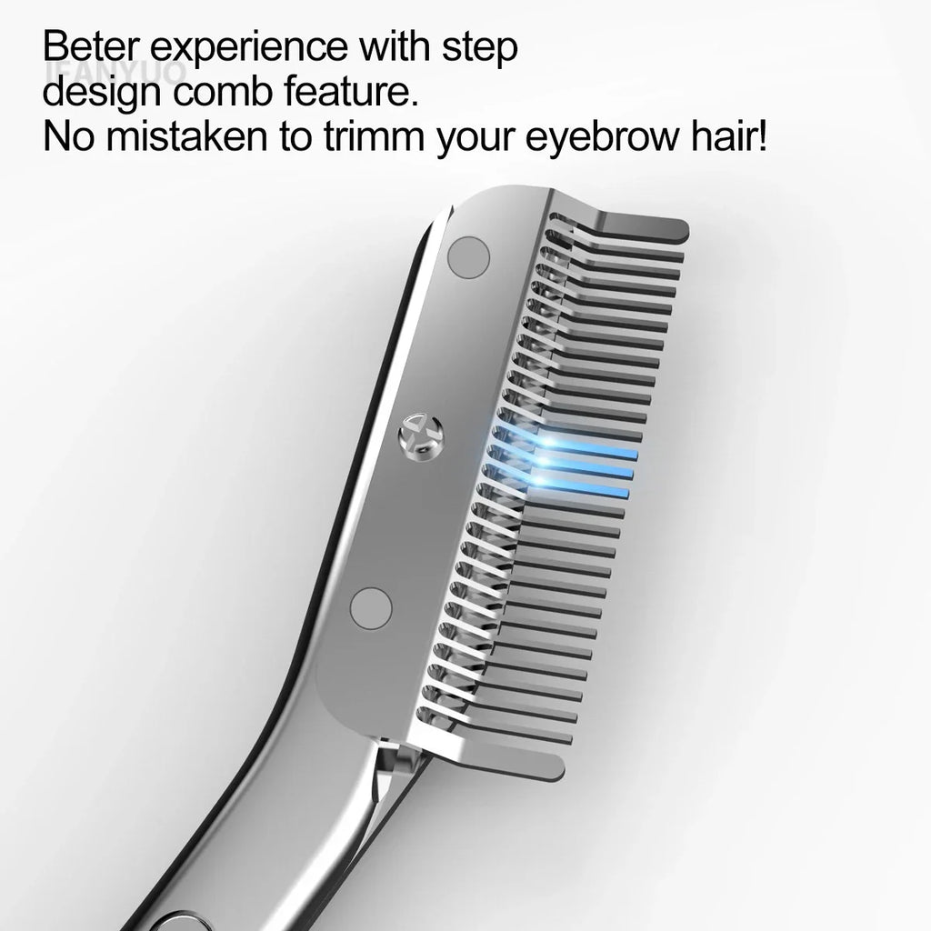 High Quality Stainless Steel Eyebrow Trimmer with Comb Brush Precision Hair Removal Shaver Scissors Eyebrows Shaping Makeup Tool HIP