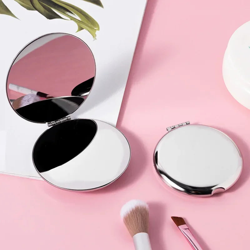 Pocket Makeup Mirror Stainless Steel – Square & Round Compact Makeup Mirror HIP