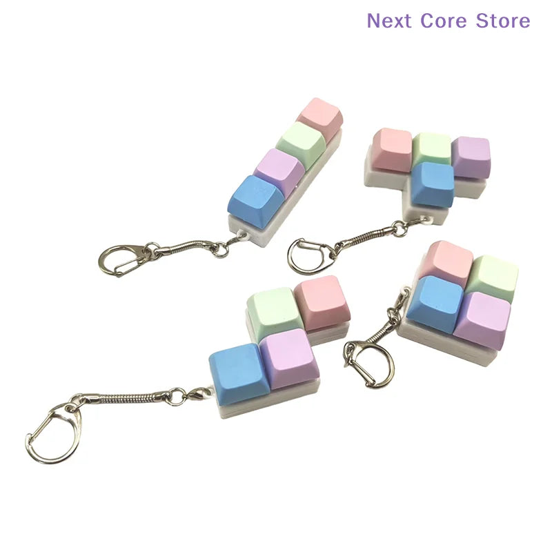 Macaron Keyboard Keychain – Mini Fidget Toy Pendant Novelty Keychain Toy HIP