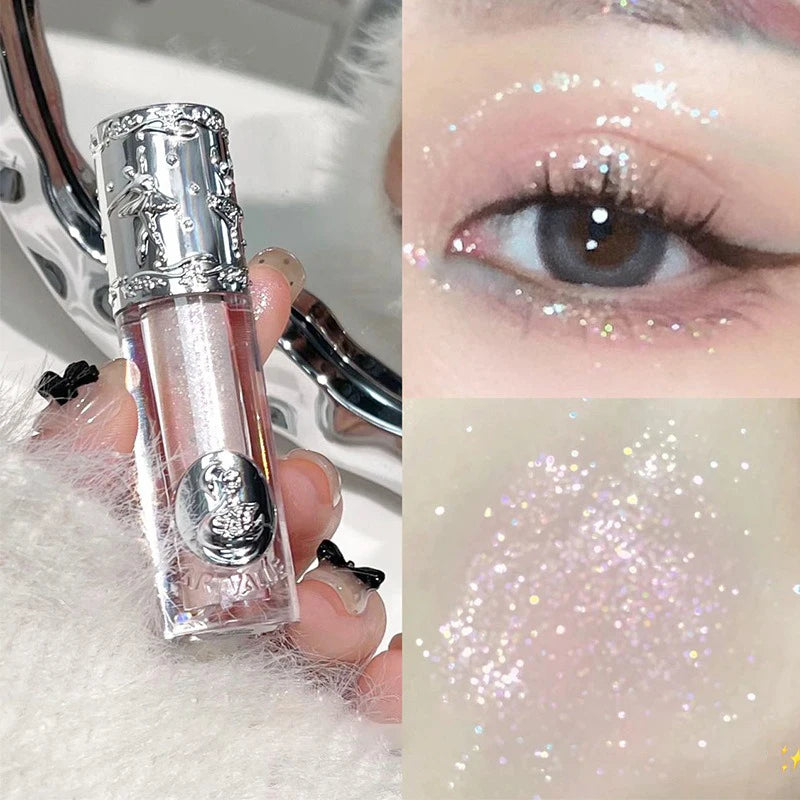 Silicone Brush Liquid Eyeshadow Pearlescent Shimmer Long Lasting Monochrome Pearly Fine Sparkling Sequins Eye Shadow Highlighter HIP 05