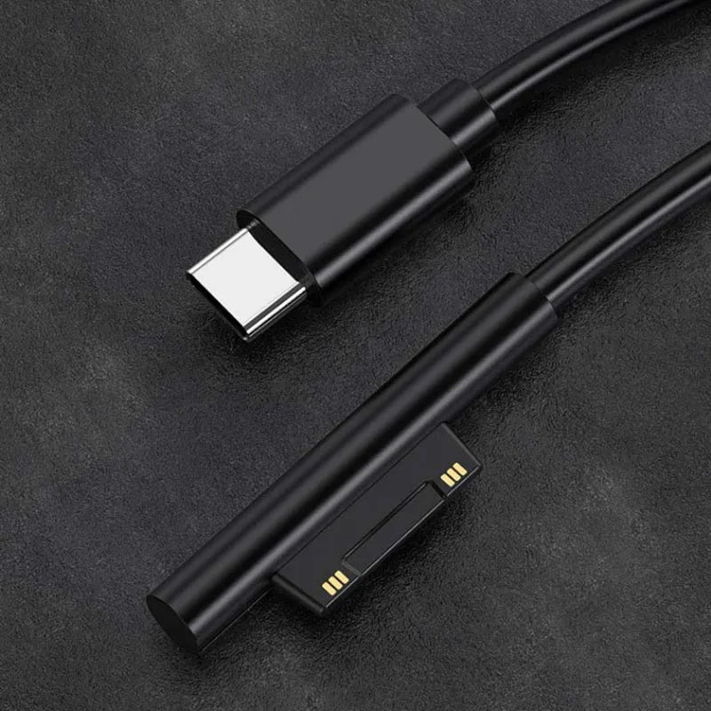 15V 3A USB-C Charging Cable for Microsoft Surface Pro 3–7 & Go Laptop Charging Cable HIP