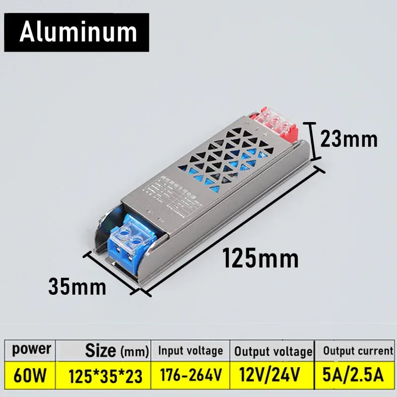 Ultra-Thin 12V 24V Switching Power Supply 60W–400W AC to DC Switching Power Supply HIP 60W DC 12V