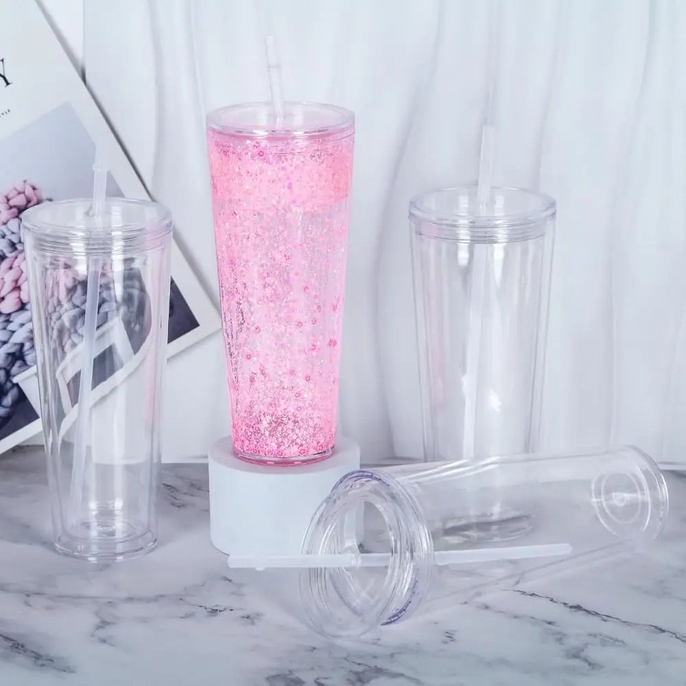 24oz DIY Snow Globe Tumbler – Clear Acrylic Glitter Cup | HIP DIY Glitter Tumbler HIP
