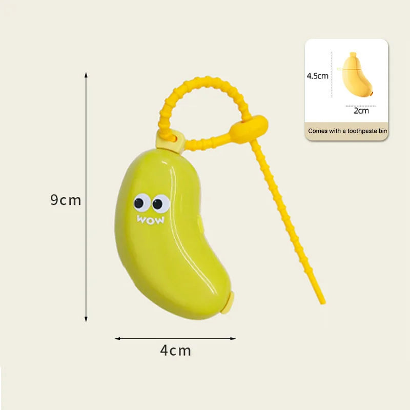 Banana Toothbrush Cap & Toothpaste Box – Travel Essential Toothbrush Travel Case HIP Green