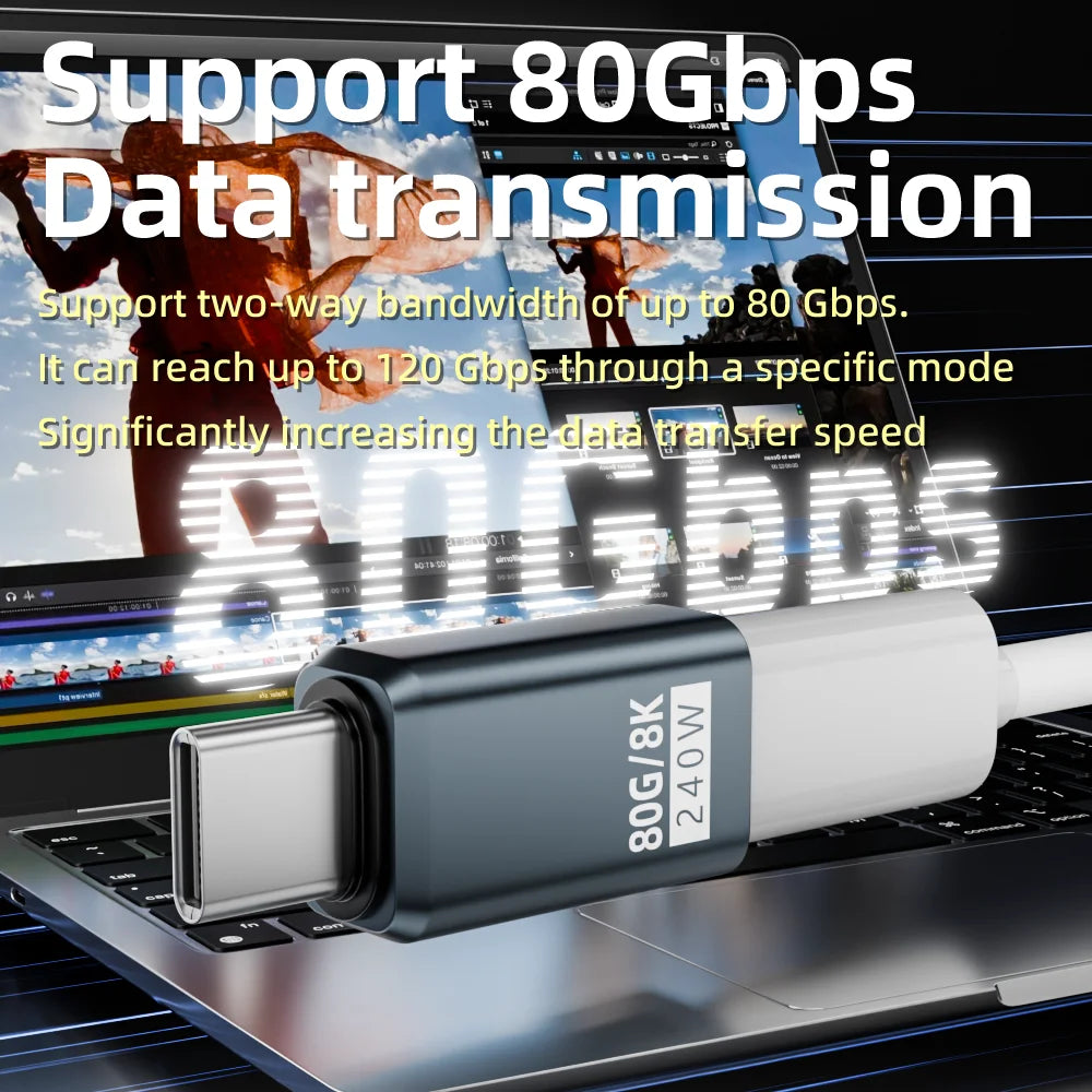 USB4 2.0 USB-C Adapter 80Gbps PD 240W 8K 60Hz – MacBook USB-C Adapter HIP