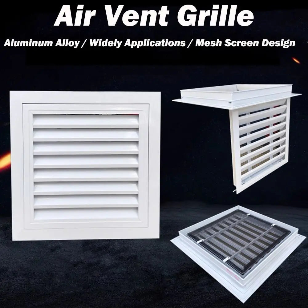 Aluminum Alloy Square Air Vent Grille with Mesh – White Air Vent Grille HIP
