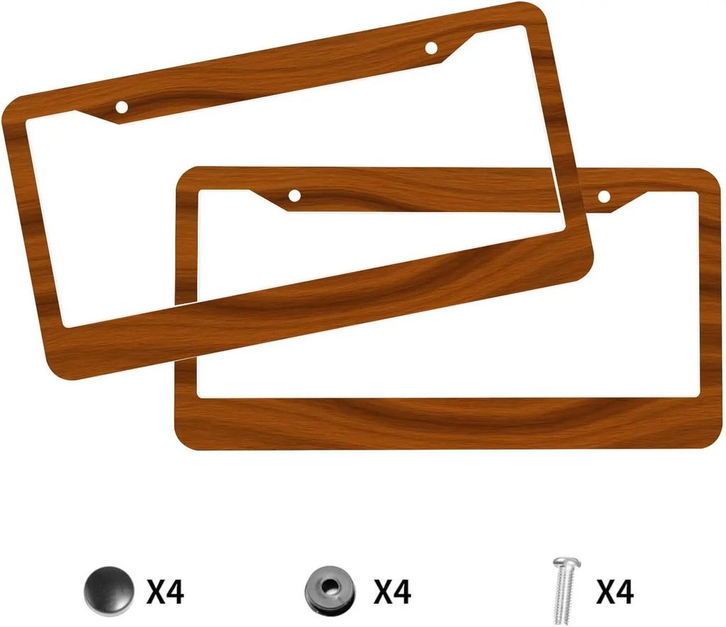 Rustic Wood & Stainless Steel Front License Plate Frame License Plate Frame HIP