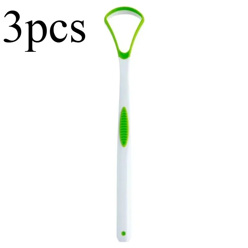 Reusable Tongue Scraper & Mouth Brush | Fresh Breath Kit Tongue Scraper HIP C759-Green-3 pcs