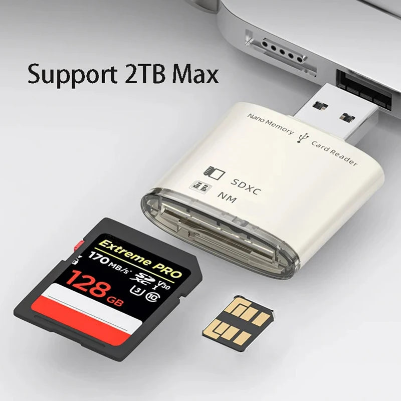 USB 3.0 SD & NM Nano Memory Card Reader – 8GB–128GB USB Card Reader HIP