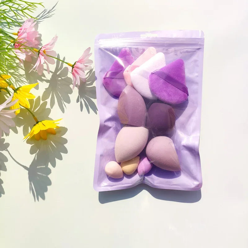 7/12Pcs Cosmetic Puff Makeup Sponge Beauty Egg Foundation Sponges Powder Puff Women Make Up Accessories Beauty Tools HIP 11pcs purple