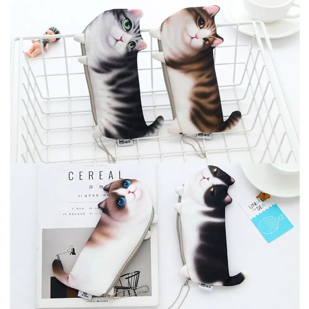 3D Cat Pencil Case – Large Capacity Pen Storage Bag Pencil Case HIP