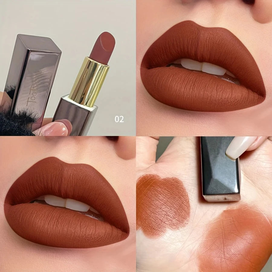 Available in 3 Shades Matte Lipstick Matte Velvet Waterproof Non-fading Lip Gloss That Enhances Color and Brightens Lips Suitabl HIP Color02 4g