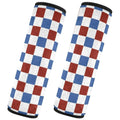 4th of July Plaid Car Seat Belt Covers – 2 Pack | Red & Blue Seat Belt Cover HIP black