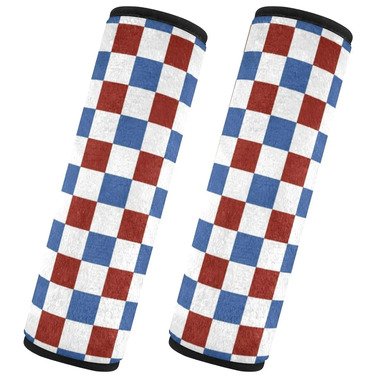 4th of July Plaid Car Seat Belt Covers – 2 Pack | Red & Blue Seat Belt Cover HIP black