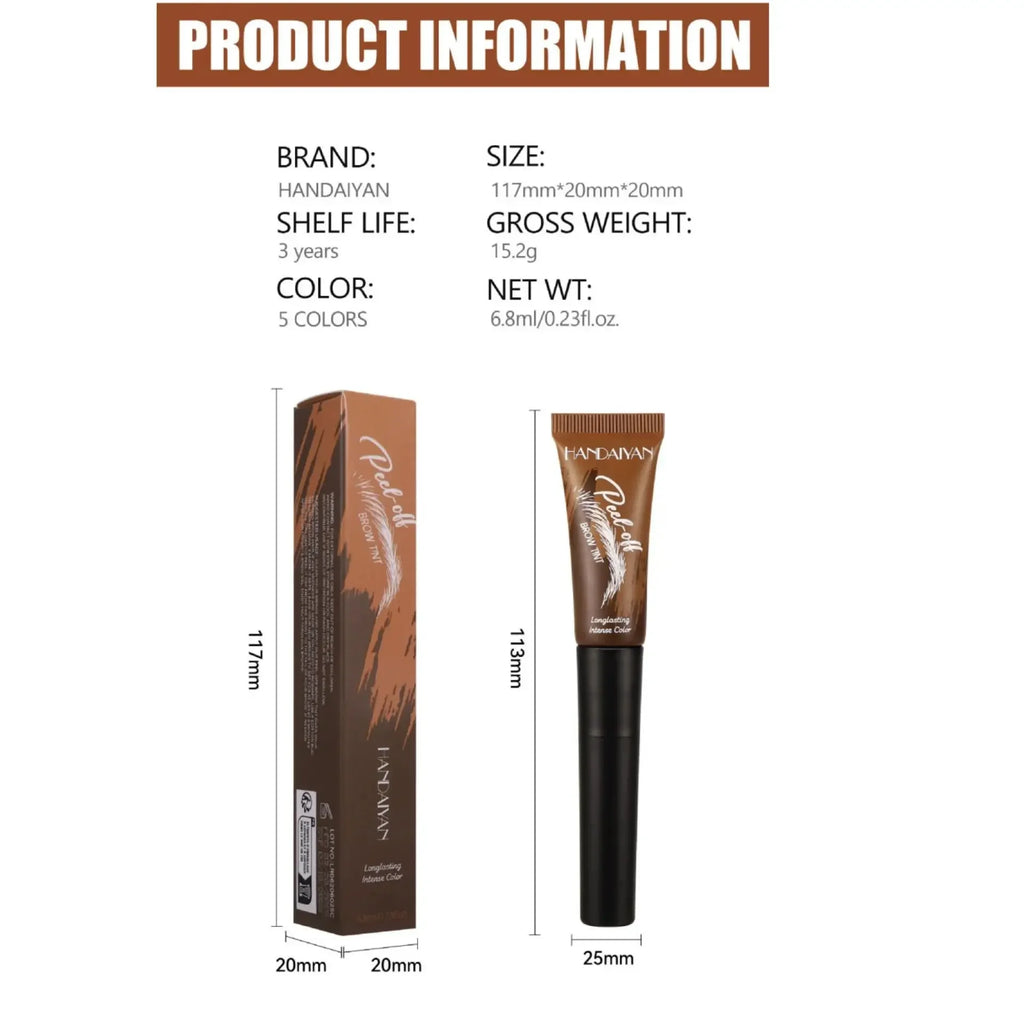 Handaiyan Waterproof Peel-Off Eyebrow Tint Gel – 5 Colors Eyebrow Tint Gel HIP