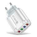 OLPAY 4-Port 45W USB Wall Charger – EU/US Plug Adapter USB Wall Charger HIP White-EU Plug
