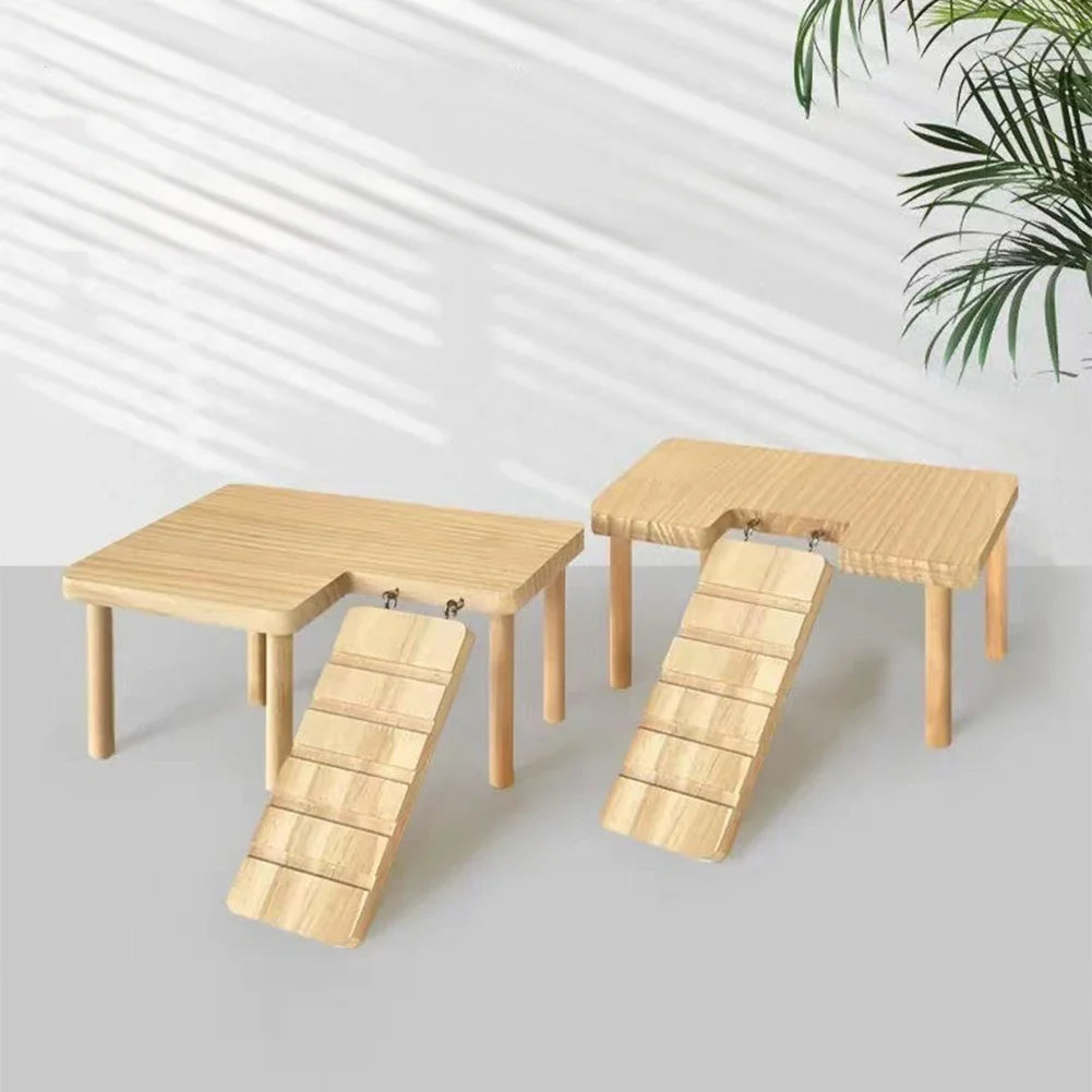 Hamster Wooden Ladder Platform Climbing Toy House Cage Accessories Hamster Climbing Toy Small Pets Hamster Mice Pet Supplies HIP