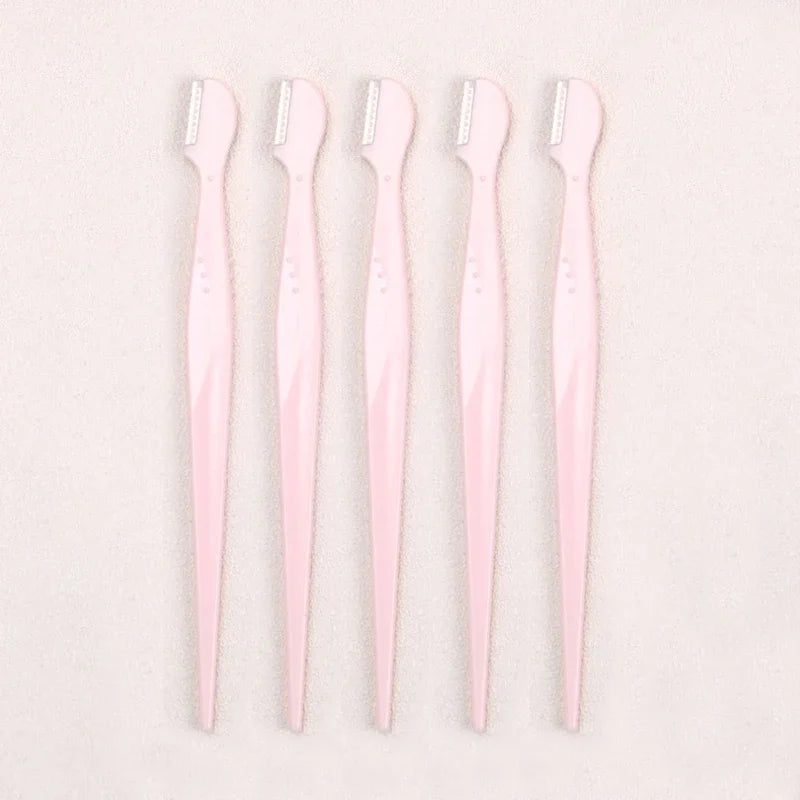 Eyebrow Razor Trimmer Set 2/3/5 Pcs – Round Head Shaper Eyebrow Razor Set HIP C706-pink 5pcs