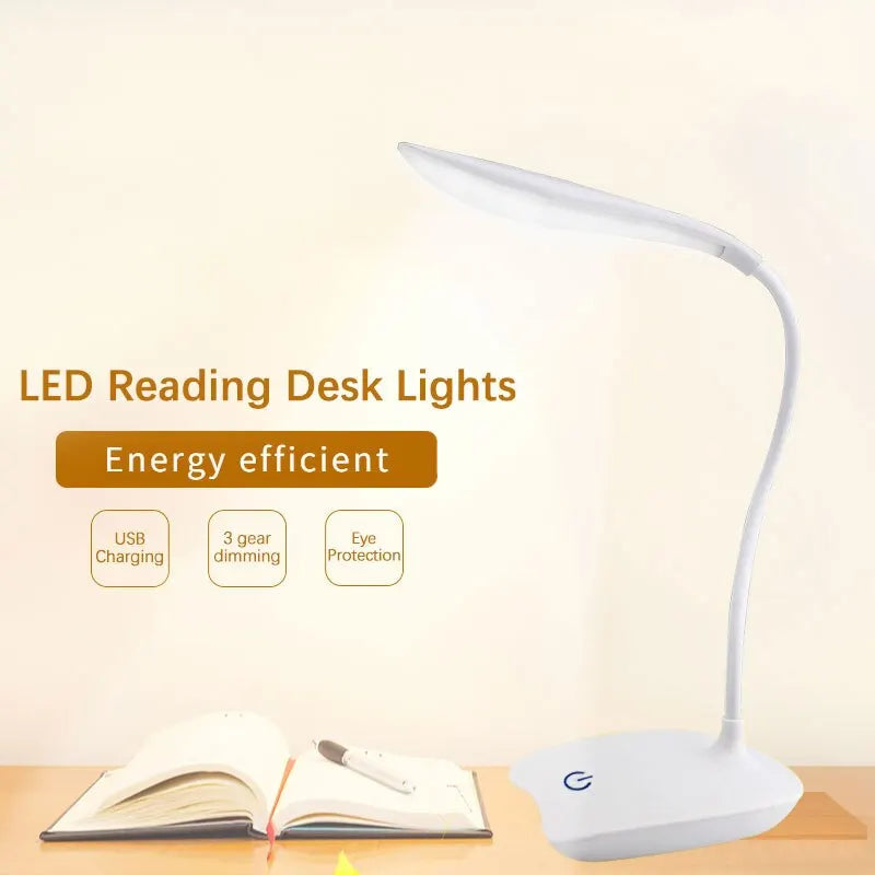 LED USB Rechargeable Desk Lamp – Eye-Friendly Reading Light LED Desk Lamp HIP 14LED Night Light