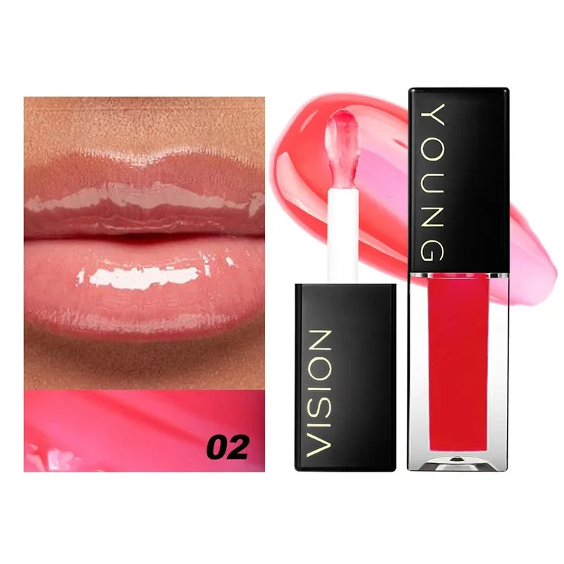 7 Colors Lip Gloss Lip Oil Mirror Water Glossy Tint Hydrating Plumping Lip Care Jelly Gel Moisturizing Liquid Lipstick Cosmetic HIP 02