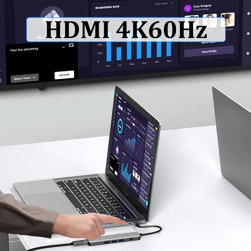 9-in-1 USB-C Docking Station | 4K60Hz HDMI & PD 100W USB-C Docking Station HIP