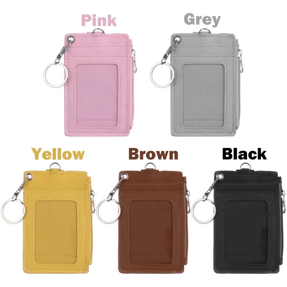 PU Leather Card Holder Wallet with Keychain & Coin Purse Card Holder Wallet HIP