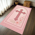 Christian Cross Prayer Rug – Non-Slip Jesus Area Carpet Prayer Area Rug HIP 1 40X60cm-Felt
