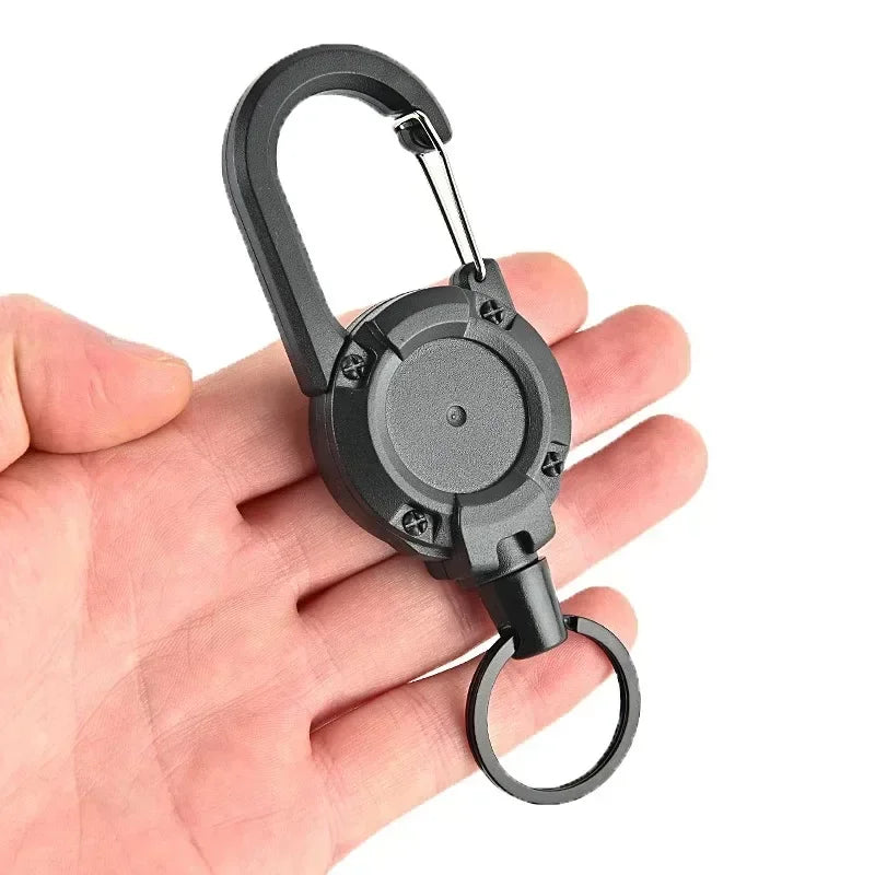 Retractable Carabiner Key Reel – Heavy Duty Steel Wire Rope Retractable Key Reel HIP