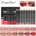 Dragon Ranee 12-Color Nude Matte Lip Liner Pencil Set Lip Liner Set HIP DR-D9001