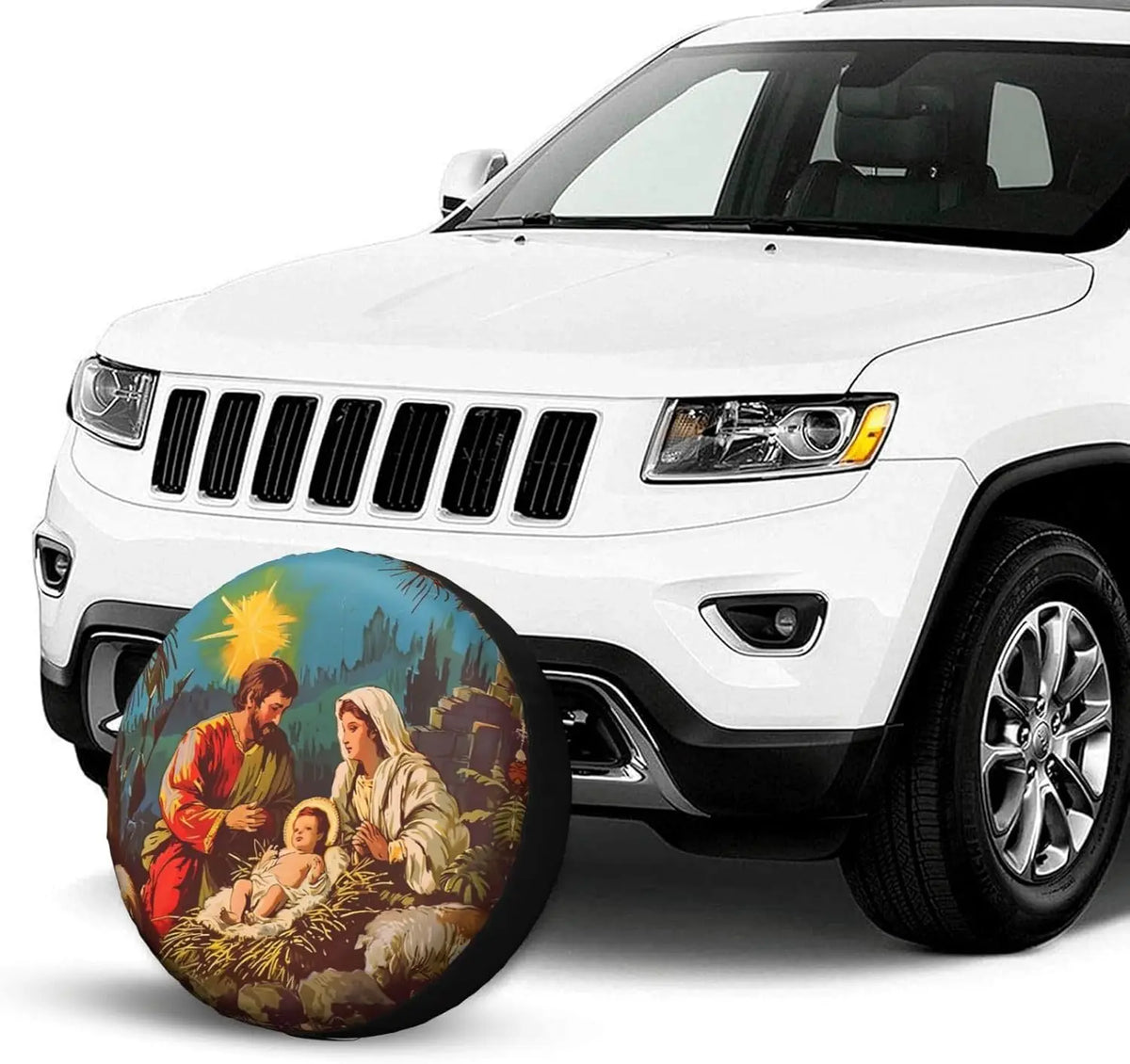 Christmas Nativity Spare Tire Cover – RV SUV Truck Weatherproof Spare Tire Cover HIP