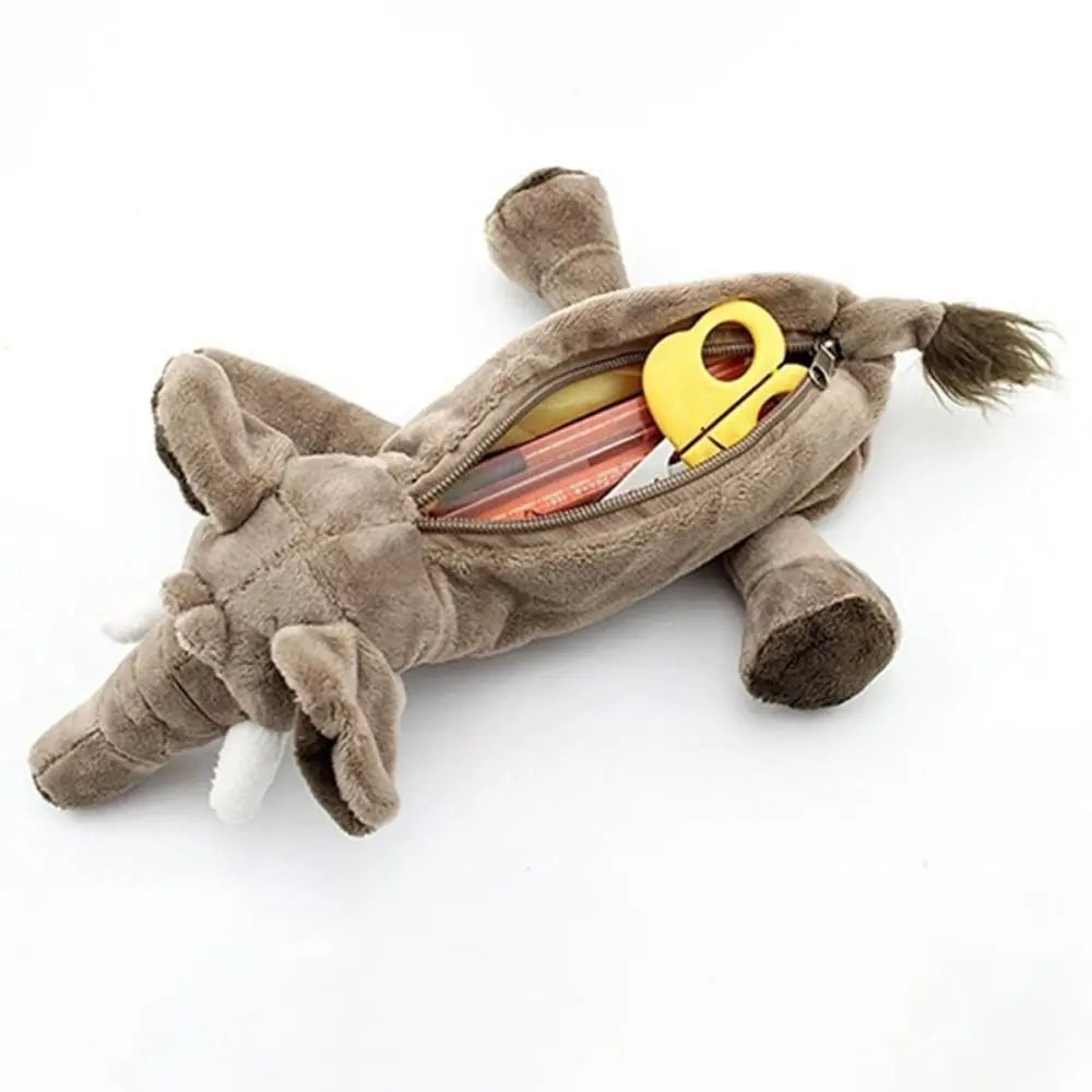 Kawaii Plush Animal Pencil Case – Large Capacity Stationery Bag Plush Pencil Case HIP