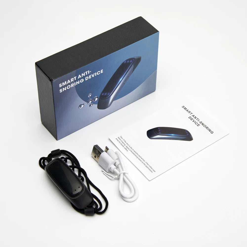 EMS Pulse Anti-Snoring Device – USB Smart Sleep Aid Anti-Snoring Device HIP Black Set