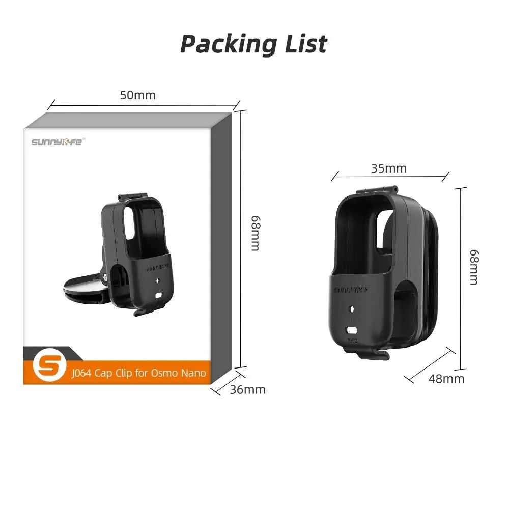 360° Hat Clip Mount for DJI Osmo Nano – Quick Release Camera Hat Mount HIP
