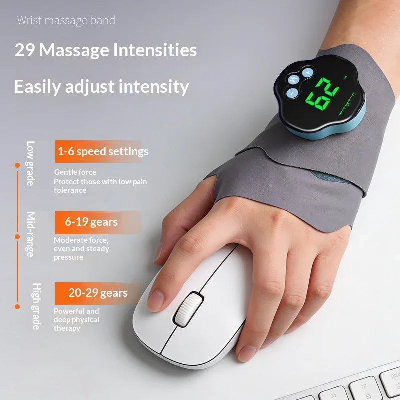 EMS Microcurrent Wrist Massager – 10 Modes, 29 Levels | CAMMUO EMS Wrist Massager HIP