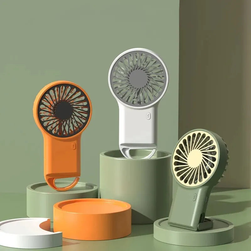 Handheld Small Fan Mini Portable Hook USB Charging Desktop Office Student Summer Heat Relief Silent Handheld Fan HIP