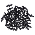 100pcs 4/7 2‑Way Connector Drip Irrigation Connector Fitting Garden Irrigation Accessories Barbed Connector Barbed Fitting HIP black