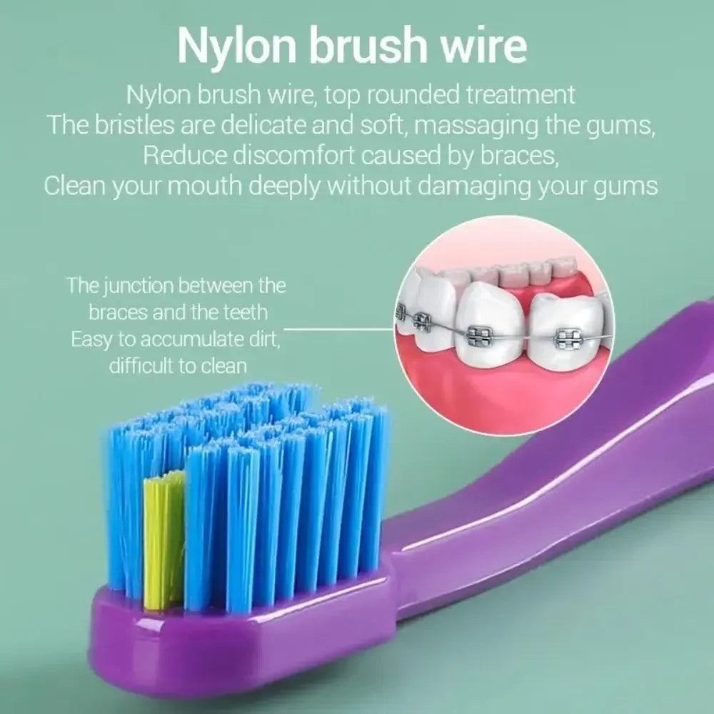 RUZOFO Orthodontic Toothbrush – Soft Bristle for Braces Orthodontic Toothbrush HIP