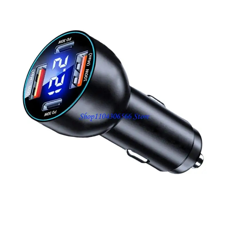 100W USB Car Charger LED Display | Multi-Port PD 30W Car Charger HIP