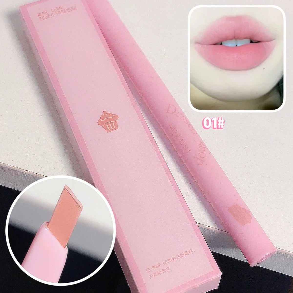 Matte Lip Liner Pen Long Lasting Contour Lipstick Non-stick Waterproof Smooth Velvet Lipliner Pencil Nude Pink Lip Tint Makeup HIP 01