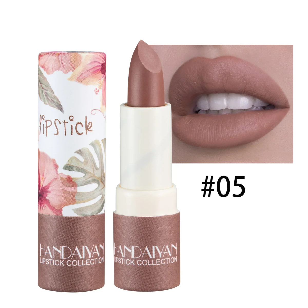 Lipstick Velvet Matte New Nude Moisturizing Tint Lip Balm Cream Pigment 8-color Luxury Lip Makeup Waterproof Cosmetic HIP 05 Amber Color