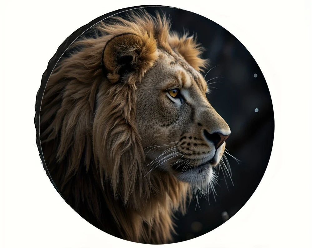 Lion Print Dustproof Spare Tire Cover – 100% Polyester Spare Tire Cover HIP 1 14 in