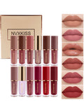 12PCS matte lip glaze pearlescent lip gloss waterproof long-lasting not easy to fade matte lipstick gift box gift HIP 1SET