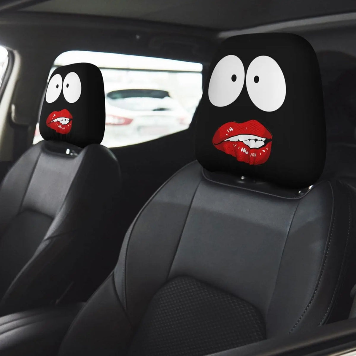 Cartoon Eyes Car Seat Headrest Covers – 2 Pcs Universal Car Headrest Cover HIP