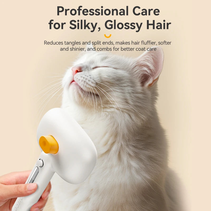 ROJECO Pet Steam Comb Electric Spray Brushes For Dog Cat Hair Removal Combs Pet Hair Grooming Tool Hair Remover Water Mist Brush HIP