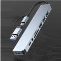 8 in 2 USB C Hub Multi Port Docking Station With USB3.0 SD TF Card Reader Adapter for Laptop Tablet Phone Office Daily Work HIP 8 IN 2