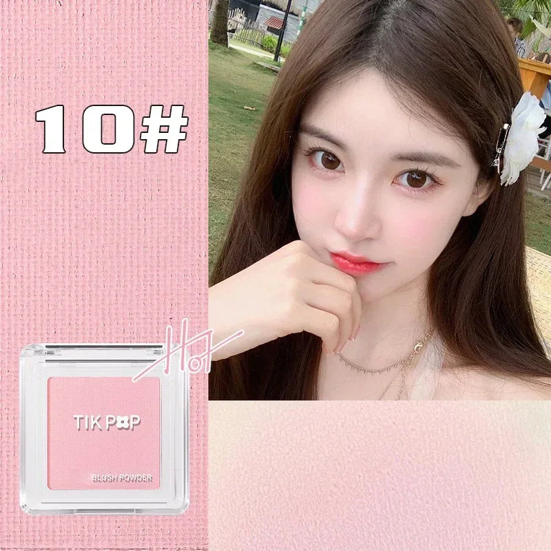 Blush Blueberry Palette Face Mineral Pigment Cheek Blusher Powder Cosmetic Natural Contour Shimmer Highlight Cream Palette HIP 10Matte Strawberry